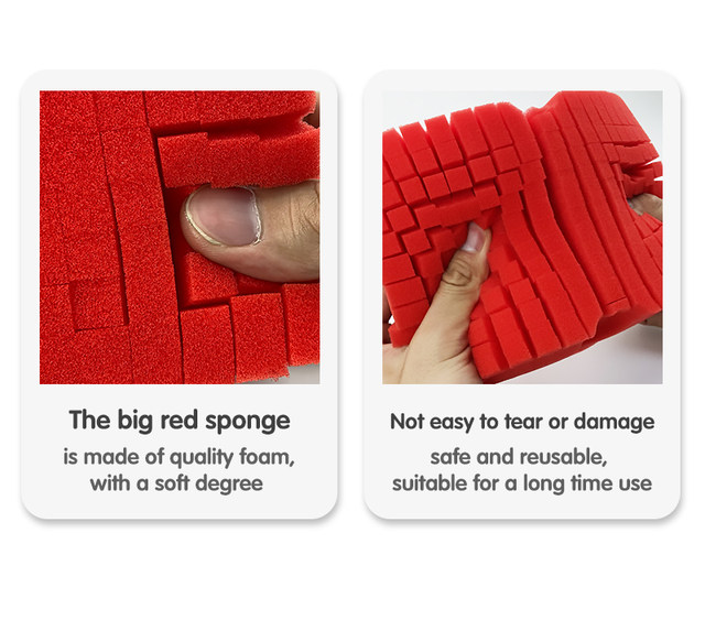 Lucullan Large Cross Cut Durable Soft Foam Grid Sponge Rinseless Absorbent  Easy Grip Non Scratch Car Wash Tools